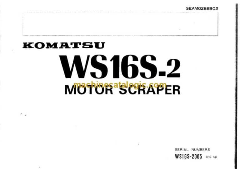 Komatsu WS16S-2 Wheel Tractor Scraper Operation and Maintenance Manual (SEAM0286B02)