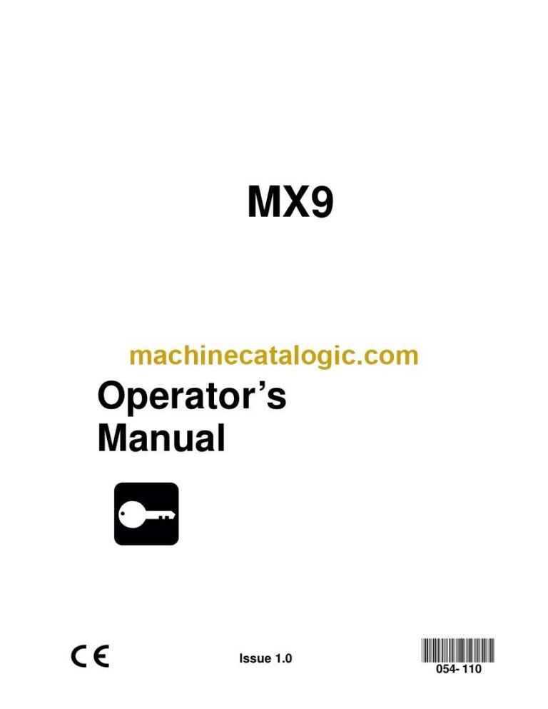 Komatsu MX09 Operation and Maintenance Manual (054-110-10)