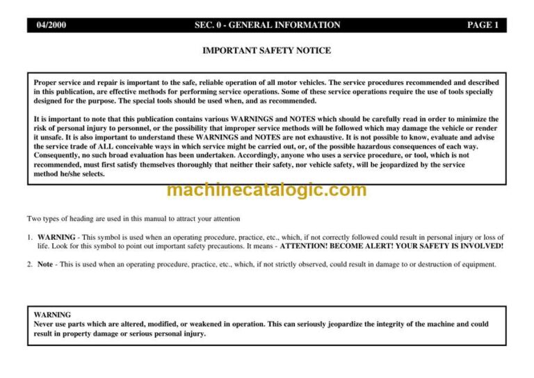Link Belt E30 Articulated Truck Shop Manual
