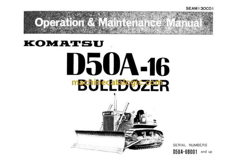 Komatsu D50A-16 Bulldozer Operation and Maintenance Manual (SEAM130C01)