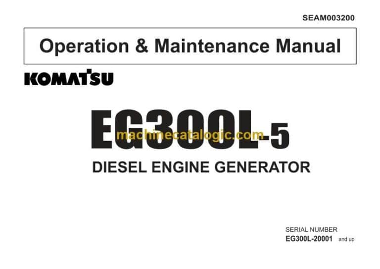 Komatsu EG300L-5 Diesel Engine Generator Operation and Maintenance Manual (SEAM003200)