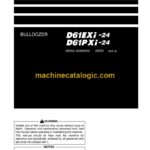 Komatsu D61EXi-24, D61PXi-24 Bulldozer Operation and Maintenance Manual (PEN02046-00)