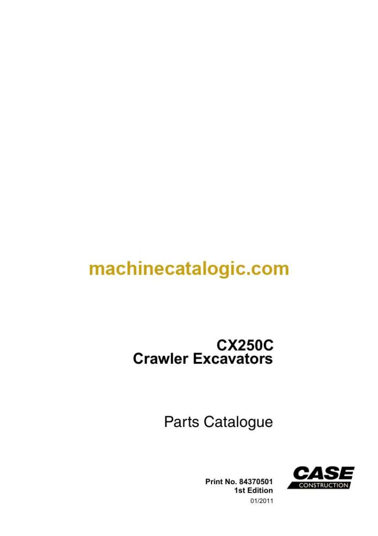 Case CX250C Crawler Excavator Parts Catalog (84370501_A4)