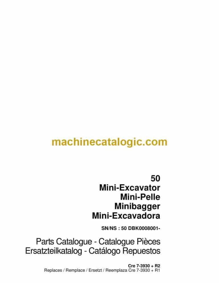 Case 50 Mini Excavator Parts Catalog (7-3930+R2)