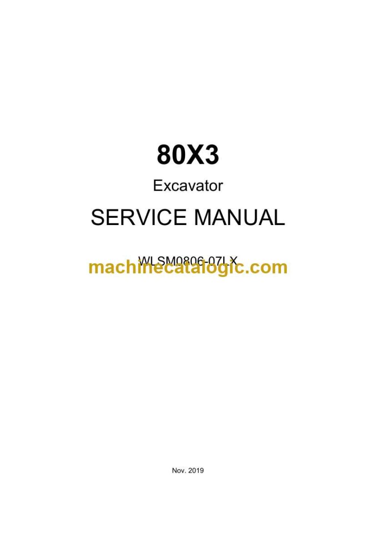 Link Belt 80X3 Excavator Service Manual