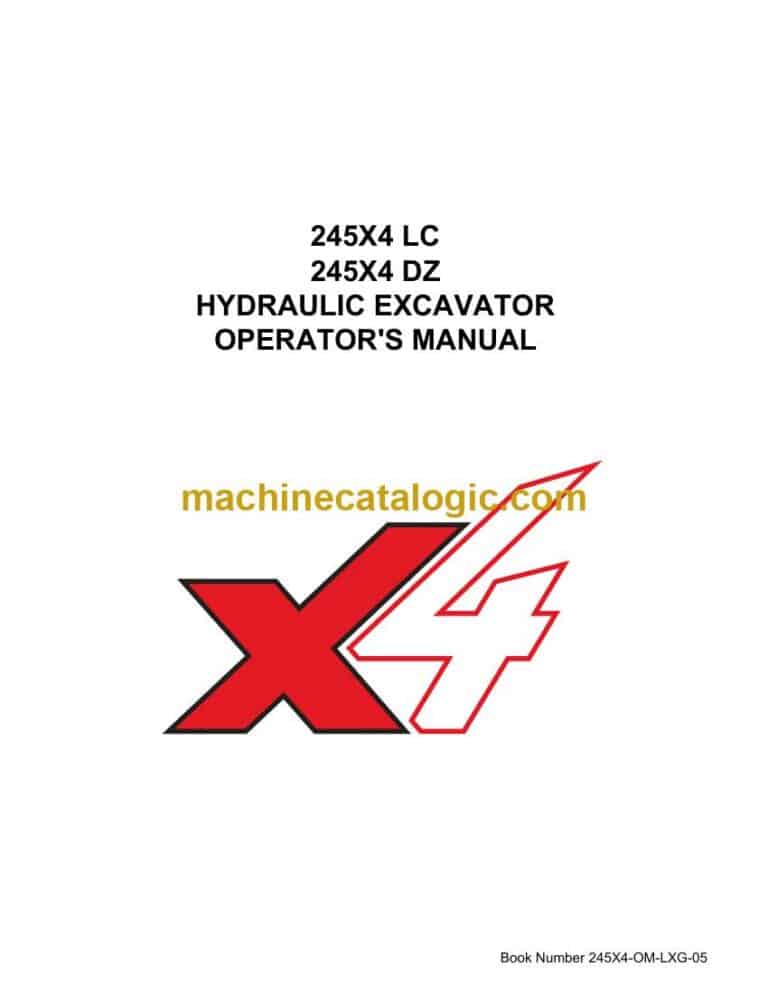 Link Belt 245X4 LC, 245X4 DZ Hydraulic Excavator Operators Manual