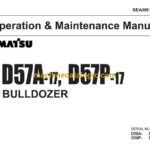 Komatsu D57A-17, D50P-17 Bulldozer Operation and Maintenance Manual (SEAM01301700)