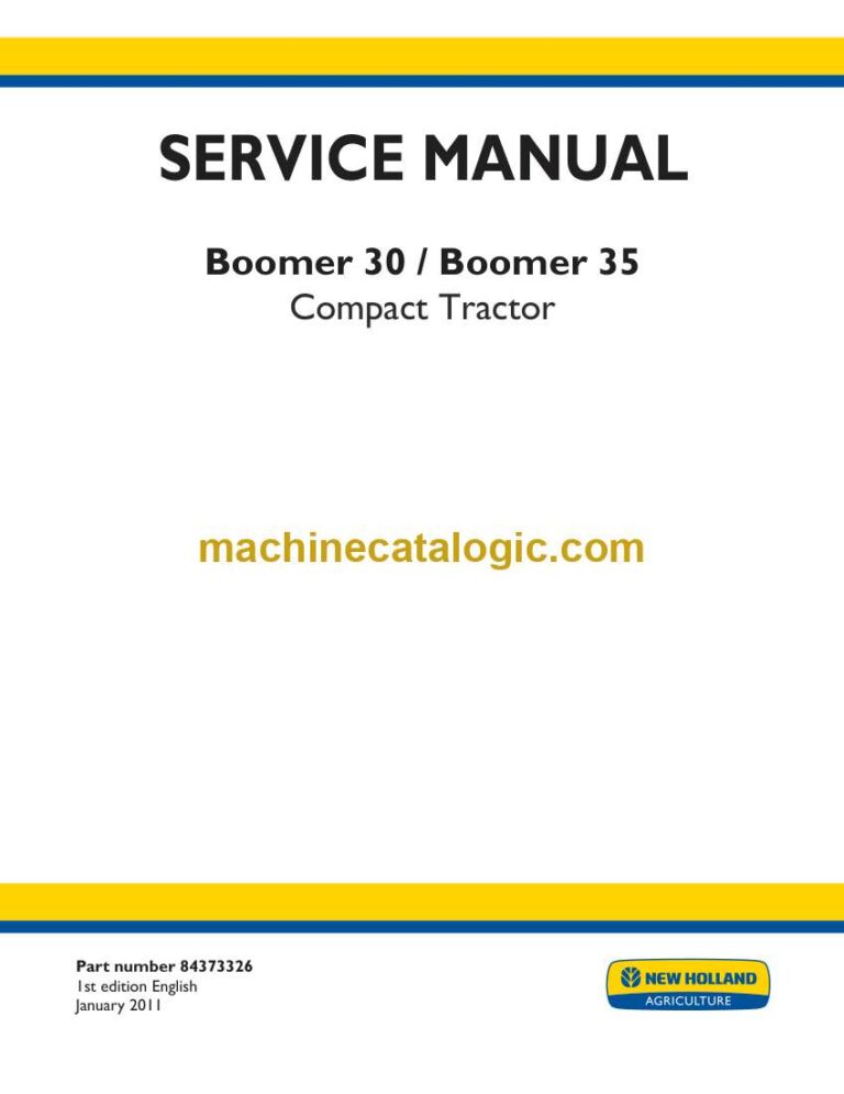 New Holland Boomer 30, Boomer 35 Compact Tractor Service Manual (84373326)