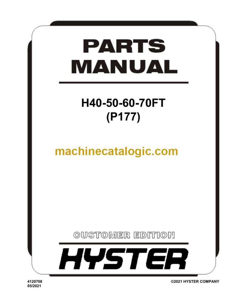 Hyster H40, H50, H60, H70FT (P177) Forklift Parts Manual