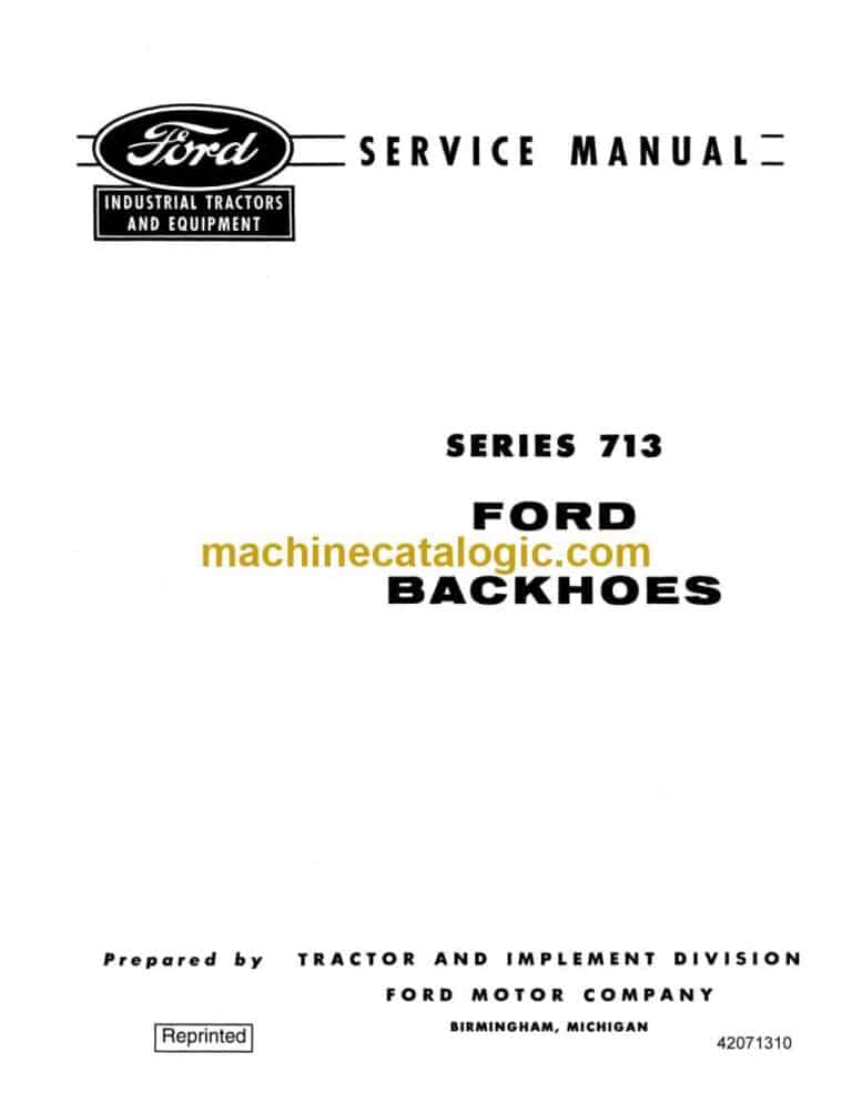 New Holland Series 713 Backhoes Service Manual (42071310)