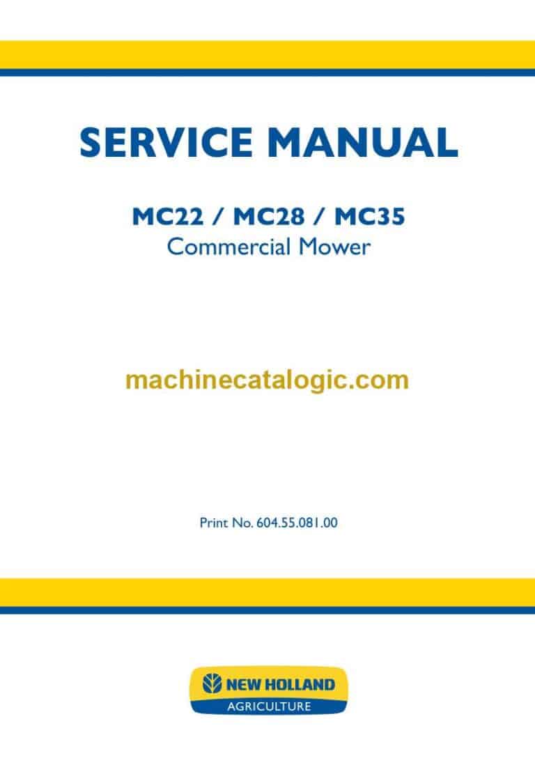 New Holland MC22, MC28, MC35 Commercial Mower Service Manual (6045508100)