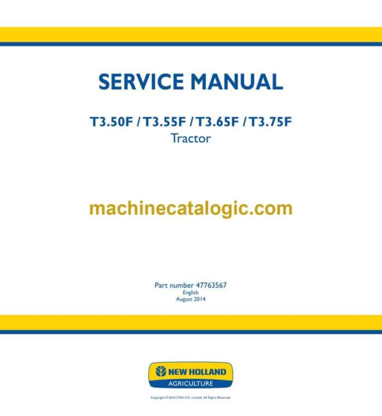 New Holland T3.50F, T3.55F, T3.65F, T3.75F Tractor Service Manual (47763567)