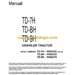 Komatsu TD-7H, TD-8H, TD-9H Crawler Tractor Operation and Maintenance Manual (CEAD002801)