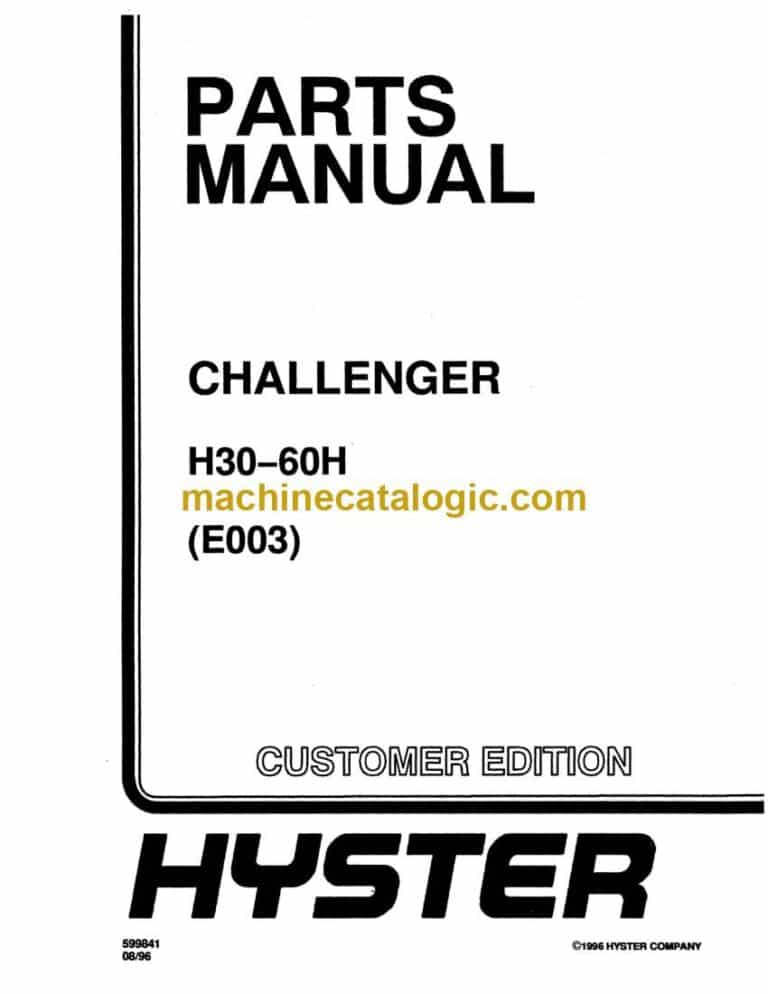 Hyster H30, H60H (E003) Challenger Forklift Parts Manual