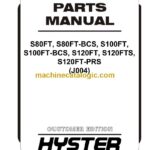 Hyster S80FT, S80FT-BCS, S100FT, S100FT-BCS, S120FT, S120FTS, S120FT-PRS (J004) Forklift Parts Manual