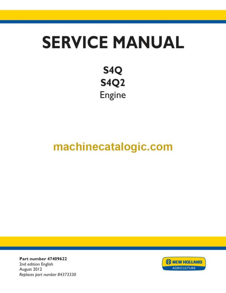New Holland S4Q, S4Q2 Engine Service Manual (47409622)