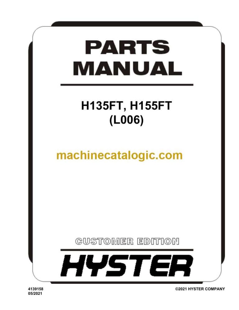 Hyster H135FT, H155FT (L006) Forklift Parts Manual