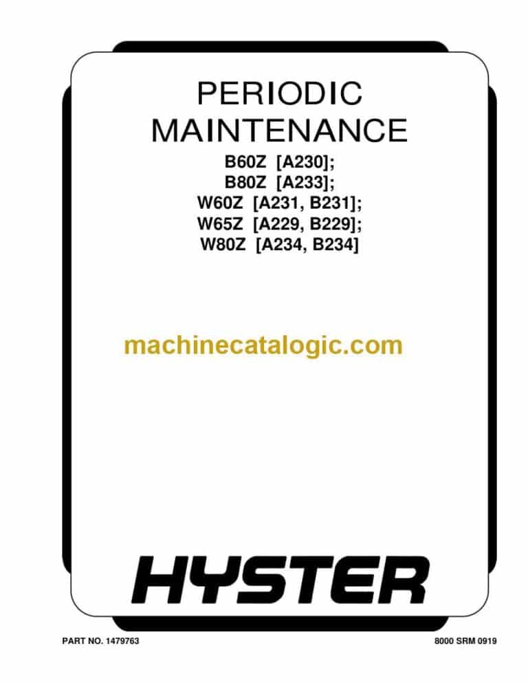 Hyster B60Z (A230 A896) Forklift Service Manual