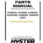 Hyster H190HD2, H210HD2, H230HD2, H230HDS2, H250HD2, H280HD2 (J007) Forklift Parts Manual