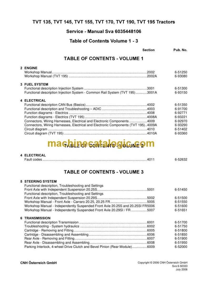 New Holland TVT135, TVT145, TVT155, TVT170, TVT190, TVT195 Tractor Service Manual (6035448106)