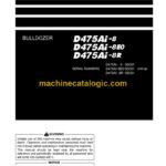 Komatsu D475Ai-8, D475Ai-8E0, D475Ai,8R Bulldozer Operation and Maintenance Manual (TEN01126-01)