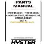 Hyster H180HD-EC6-7, H190HD-ECD8, H200HD-EC7-8-D7, H210HD-ECD8, H230HD-ECD8-9 (E214) Forklift Parts Manual