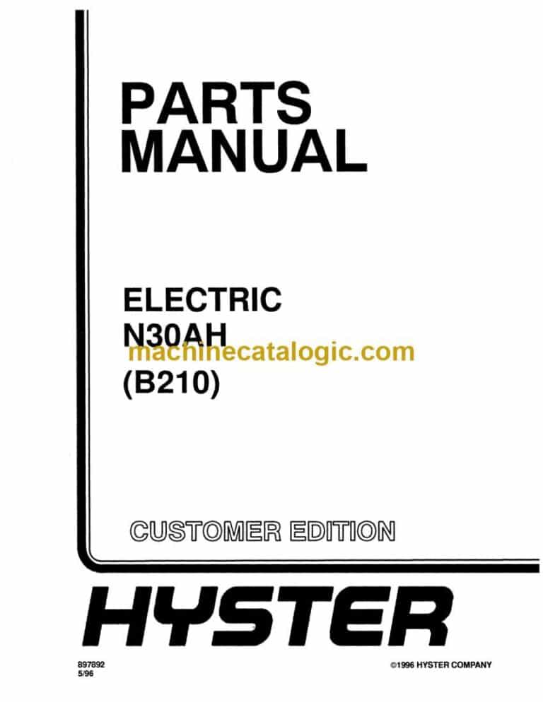 Hyster N30AH (B210) Forklift Parts Manual