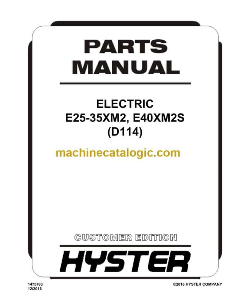 Hyster E25-35XM2, E40XM2S (D114) Forklift Parts Manual