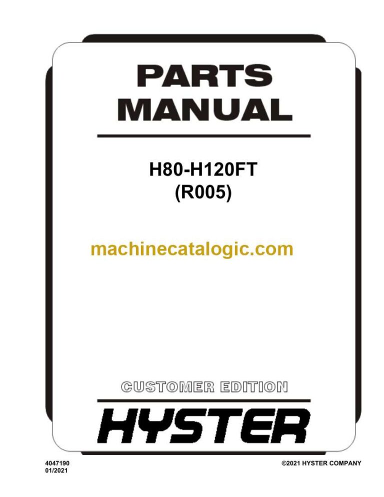 Hyster H80, H120FT (R005) Forklift Parts Manual