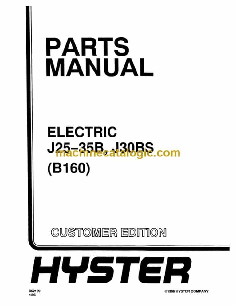 Hyster J25, J35B, J30BS (B160) Forklift Parts Manual
