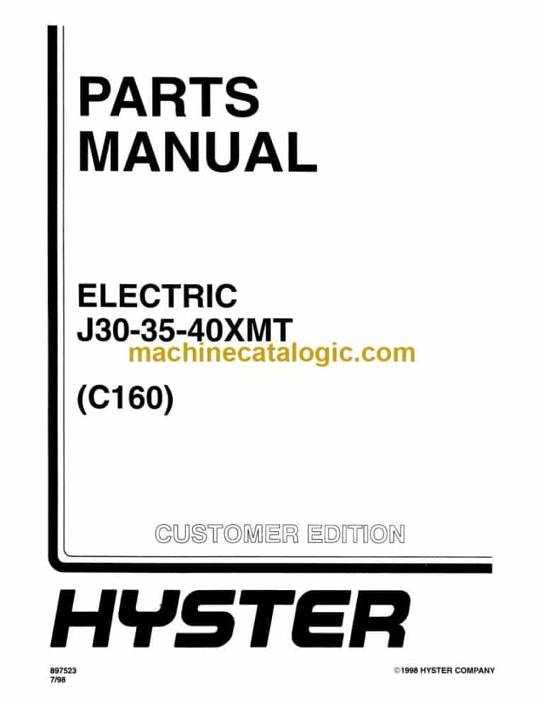 Hyster J30, J35, J40XMT (C160) Forklift Parts Manual