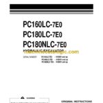 Komatsu PC160LC-7E0, PC180LC-7E0, PC180NLC-7E0 Hydraulic Excavator Operation and Maintenance Manual (UEAM006705)