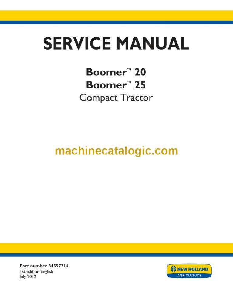 New Holland Boomer™ 20, Boomer™ 25 Compact Tractor Service Manual (84557214)