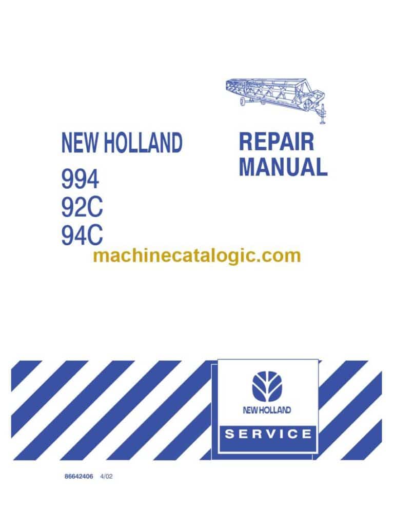 New Holland 994, 92C, 94C Repair Manual (86642406)