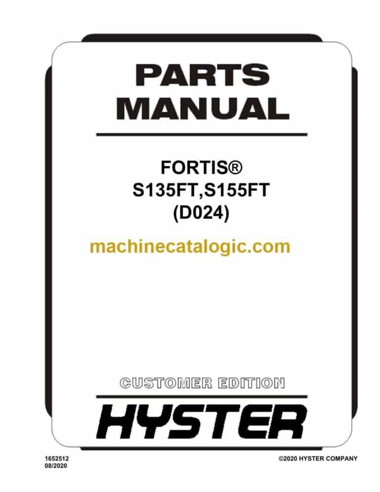 Hyster S135FT, S155FT (D024) Forklift Parts Manual
