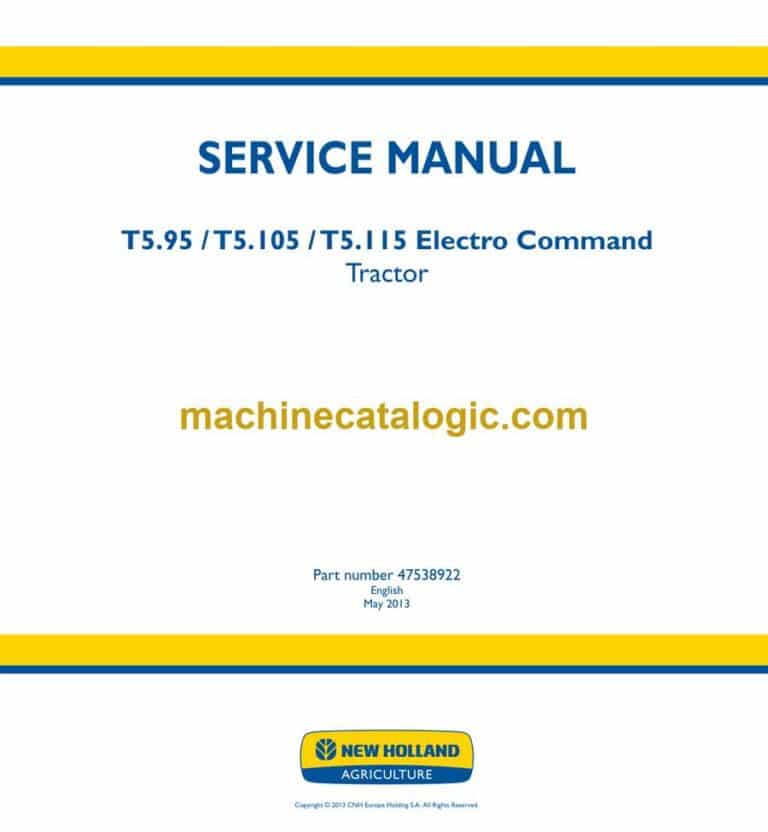 New Holland T5.95, T5.105, T5.115 Electro Command Tractor Service Manual (47538922)