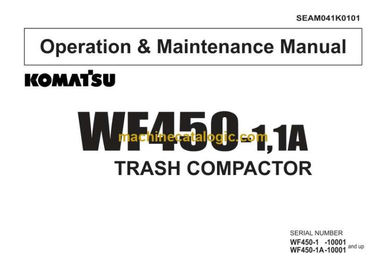 Komatsu WF450-1, WF450-1A Compactor Operation and Maintenance Manual (SEAM041K0101)