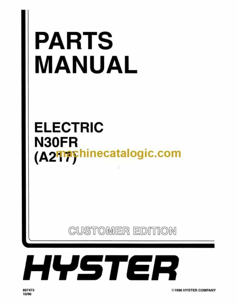 Hyster N30FR (A217) Forklift Parts Manual