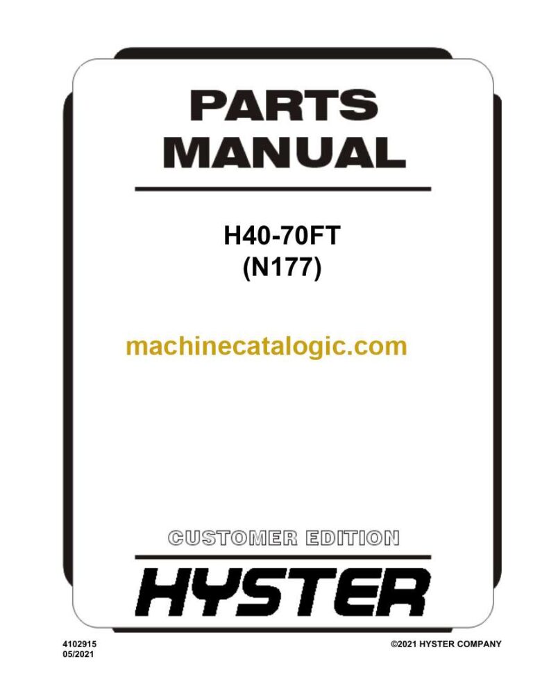 Hyster H40, H70FT (N177) Forklift Parts Manual