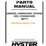 Hyster H800HDS, H900HD, H900HDS, H970HD, H970HDS, H1050HD, H1050HDS (B917) Forklift Parts Manual
