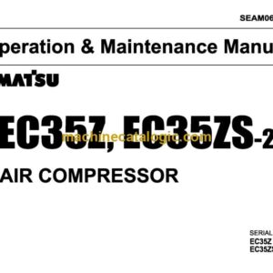 Komatsu EC35Z-2, EC35ZS-2 Air Compressor Operation and Maintenance Manual (SEAM068A0202)