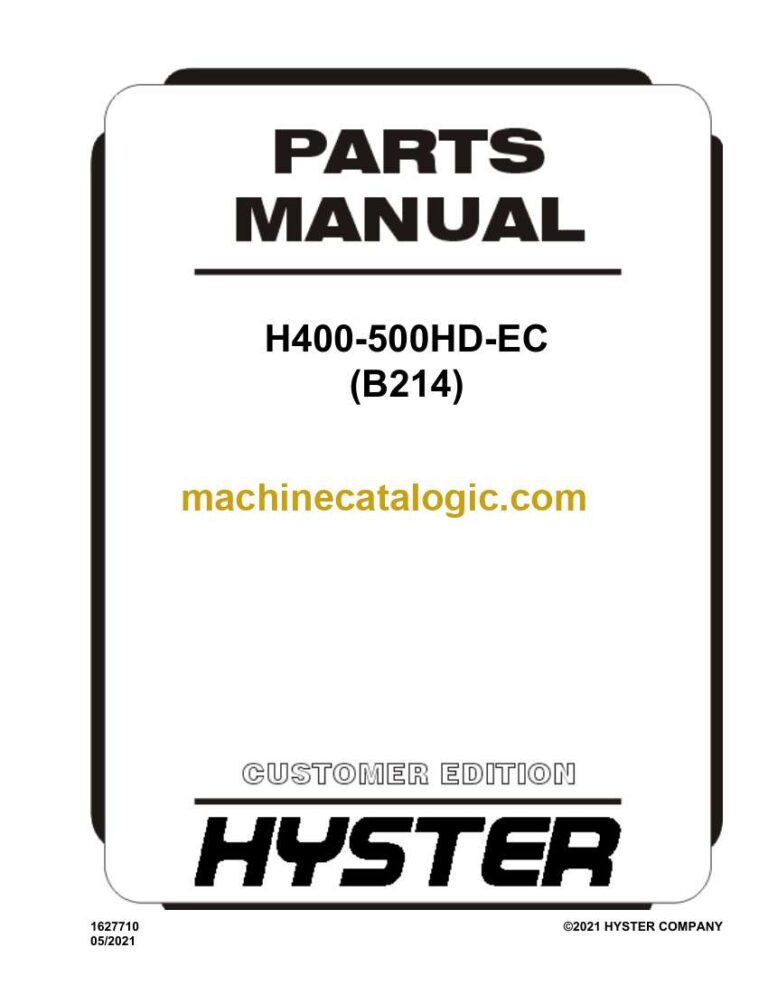 Hyster H400, H500HD-EC (B214) Forklift Parts Manual