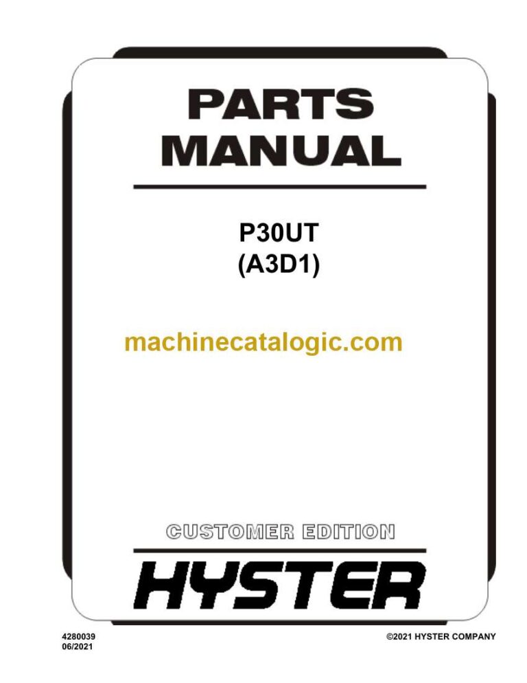 Hyster P30UT (A3D1) Forklift Parts Manual