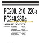 Komatsu PC200-3, PC210-3, PC220-3, PC240-3, PC280-3 Hydraulic Excavator Operation and Maintenance Manual (SEAM02050307)