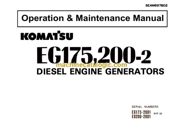 Komatsu EG175-2, EG200-2 Diesel Engine Generator Operation and Maintenance Manual (SEAM697B02)
