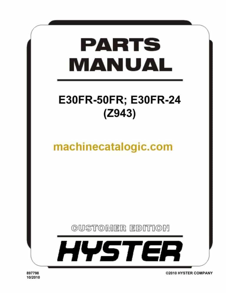 Hyster E30FR, E5050FR; E30FR-24 (Z943) Forklift Parts Manual
