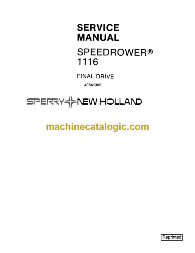 New Holland 1116 Speedrower Service Manual (40841300)