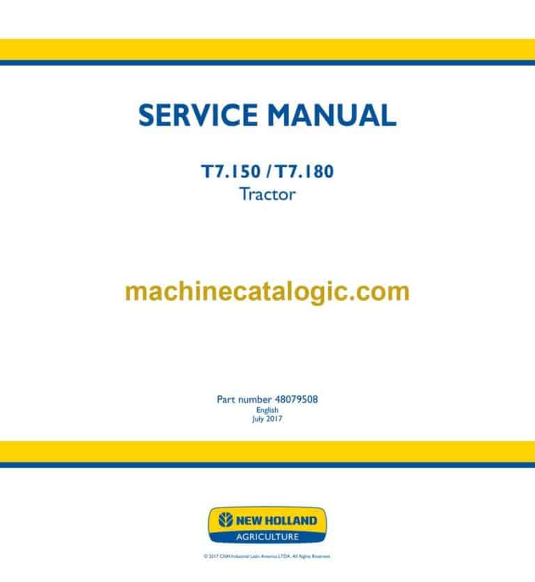 New Holland T7.150, T7.180 Tractor Service Manual (48079508)