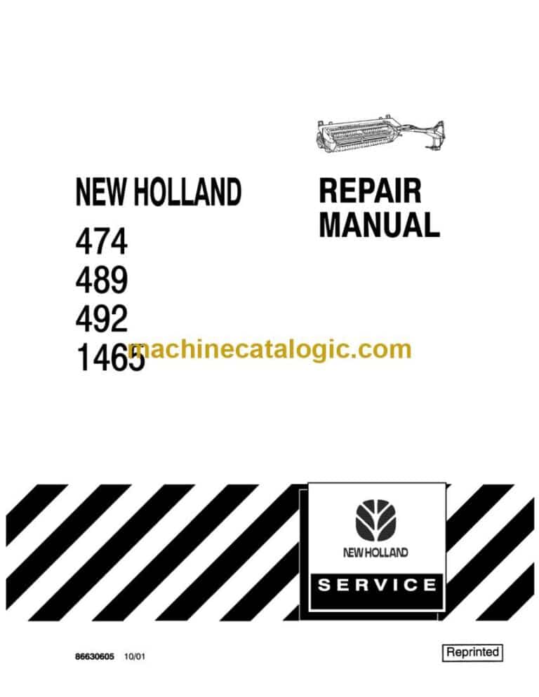 New Holland 474, 489, 492, 1465 Repair Manual (86630605)
