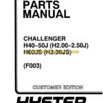 Hyster H40, H50J (H2.00, H2.50J) H60JS (H3.00JS) (F003) Forklift Parts Manual